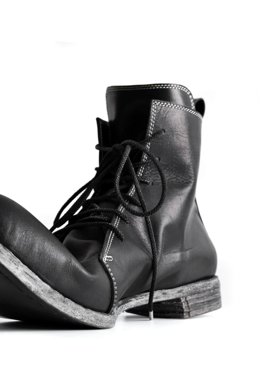 N/07 Laced Mid Boots / Cavallo di Giappone(hand-oiled) (BLACK) - Image 28