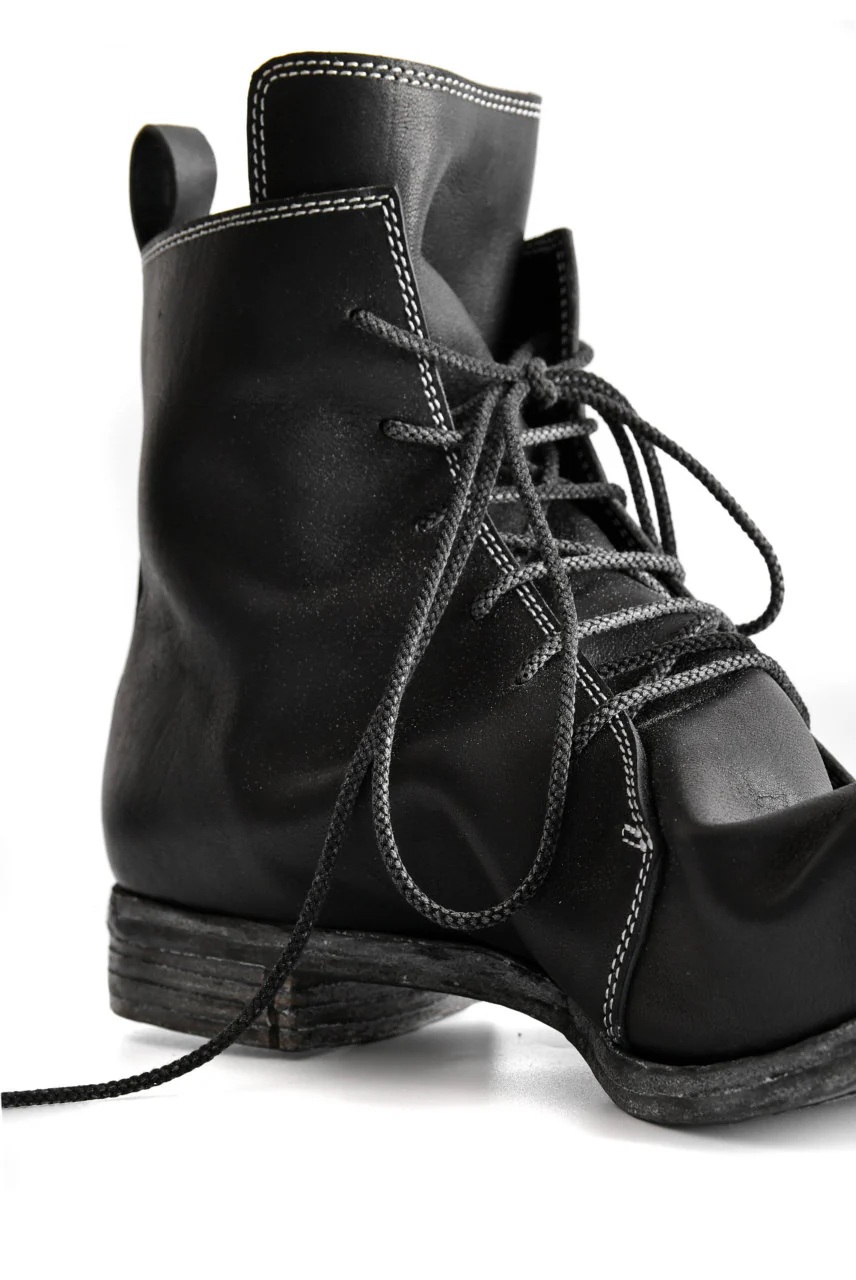 N/07 Laced Mid Boots / Cavallo di Giappone(hand-oiled) (BLACK) - Image 31