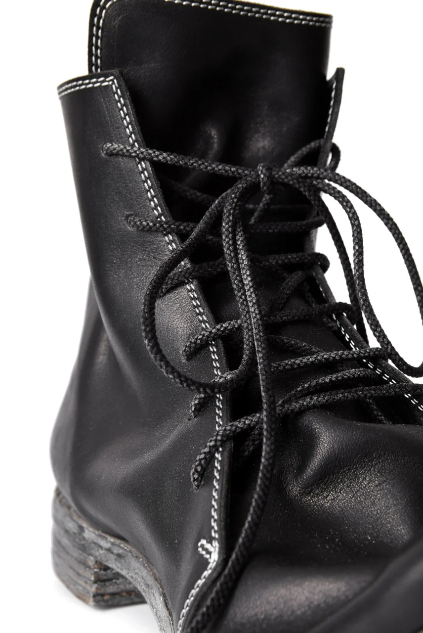 N/07 Laced Mid Boots / Cavallo di Giappone(hand-oiled) (BLACK) - Image 35