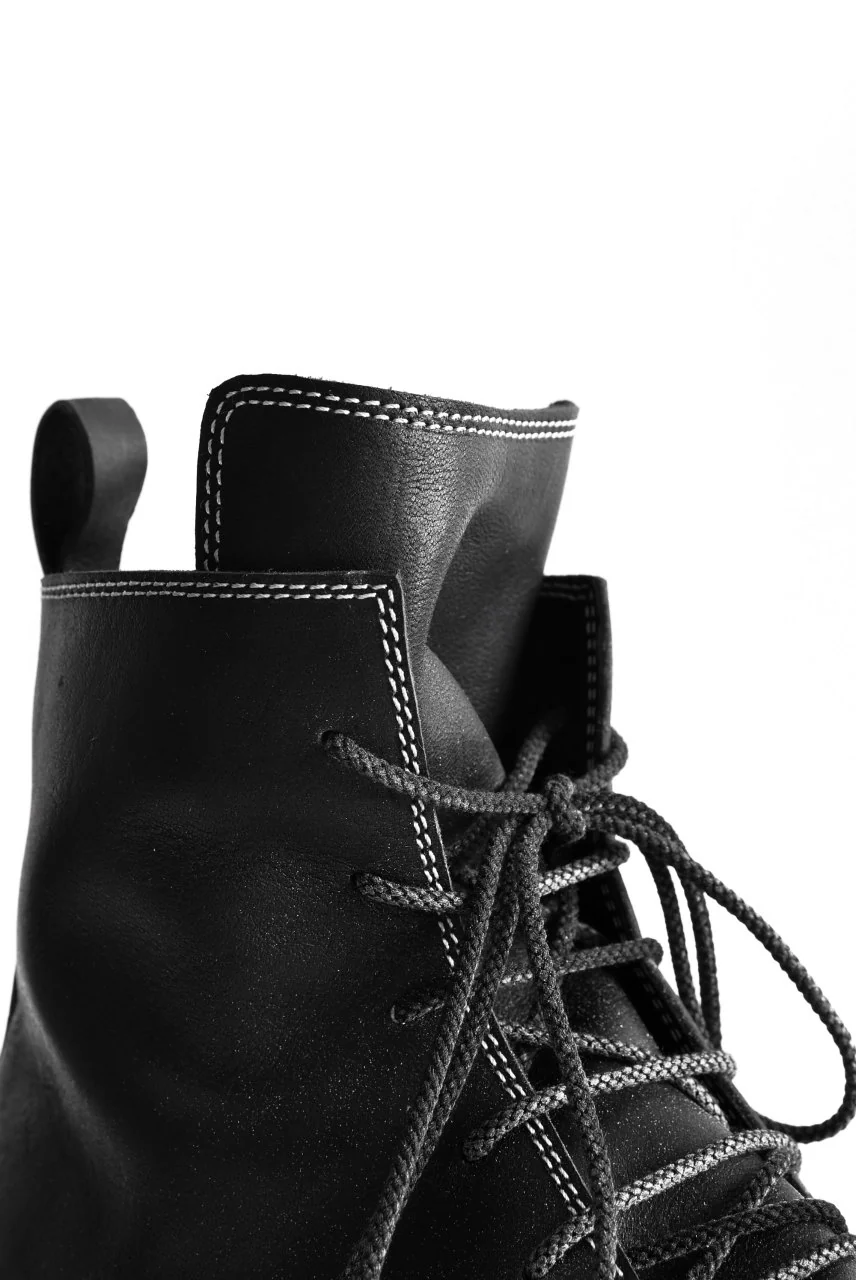 N/07 Laced Mid Boots / Cavallo di Giappone(hand-oiled) (BLACK) - Image 36
