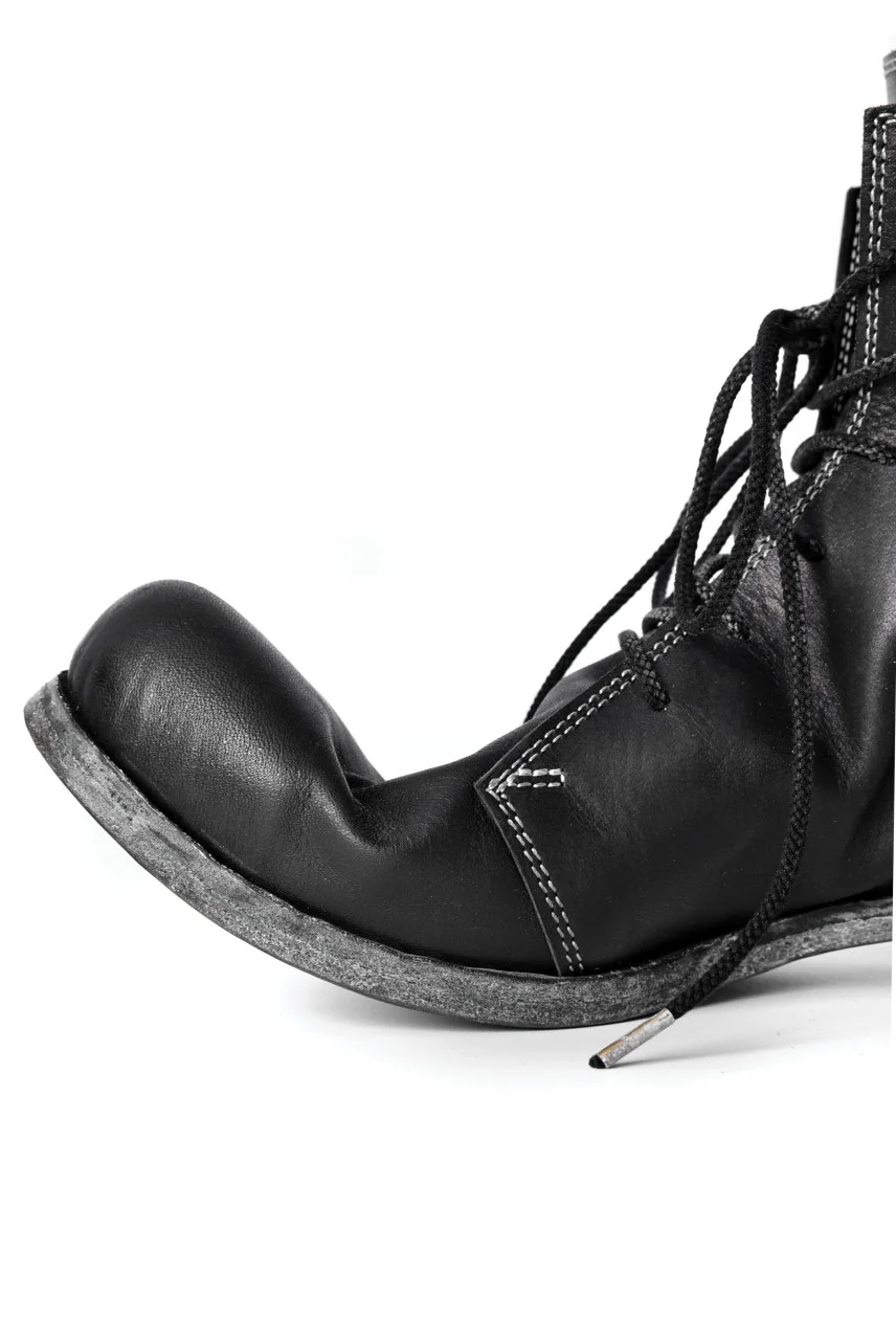 N/07 Laced Mid Boots / Cavallo di Giappone(hand-oiled) (BLACK) - Image 37