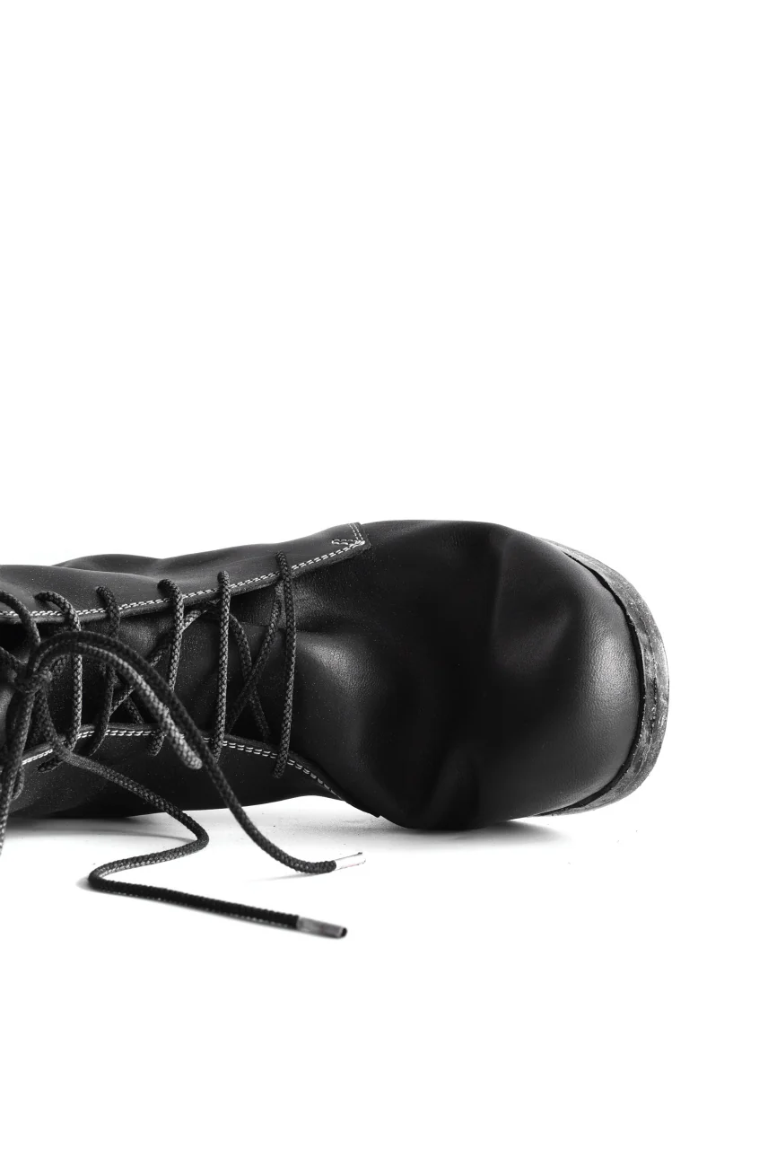 N/07 Laced Mid Boots / Cavallo di Giappone(hand-oiled) (BLACK) - Image 39