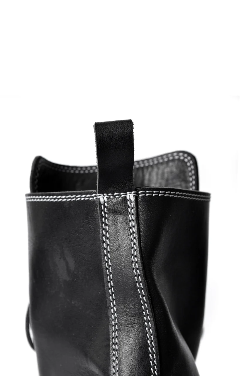 N/07 Laced Mid Boots / Cavallo di Giappone(hand-oiled) (BLACK) - Image 44