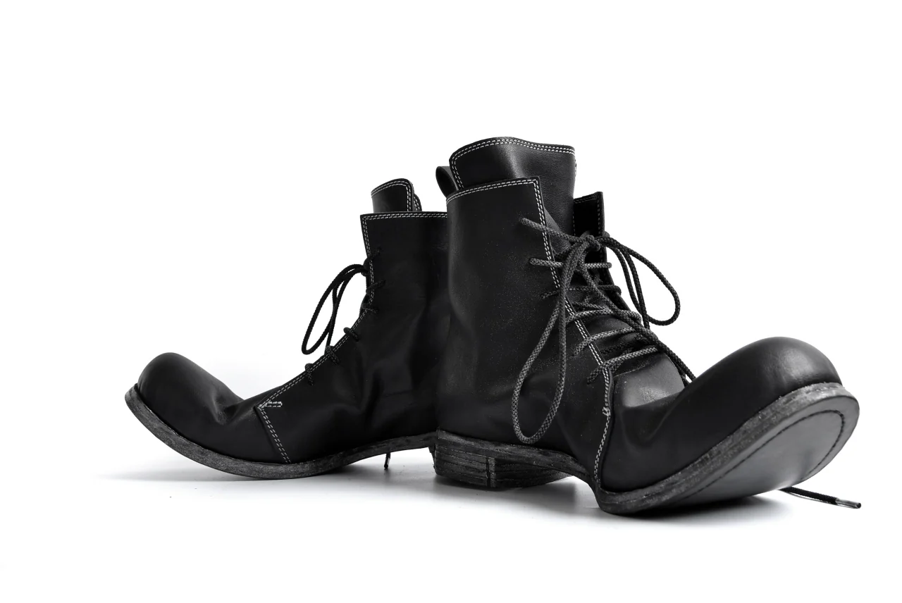 N/07 Laced Mid Boots / Cavallo di Giappone(hand-oiled) (BLACK) - Image 46