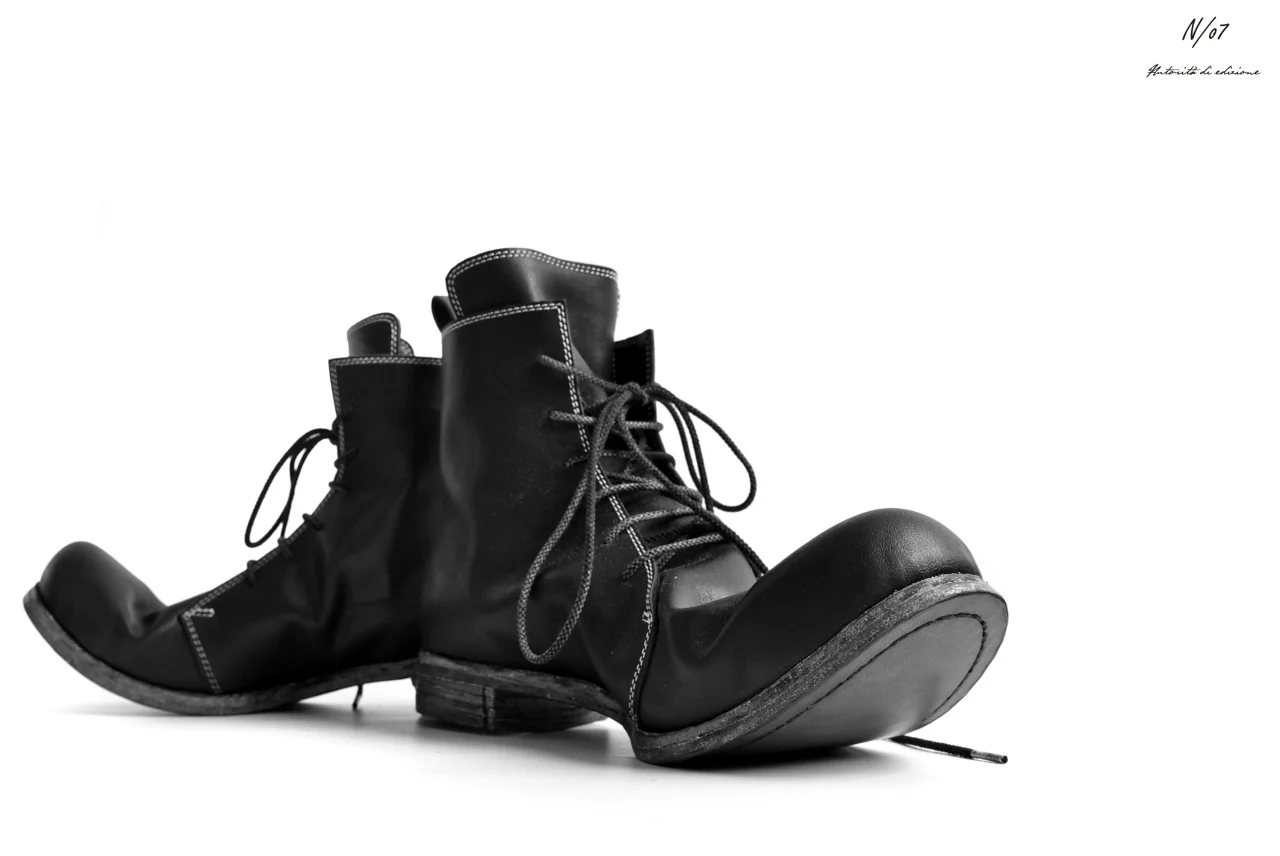 N/07 Laced Mid Boots / Cavallo di Giappone(hand-oiled) (BLACK) - Image 47