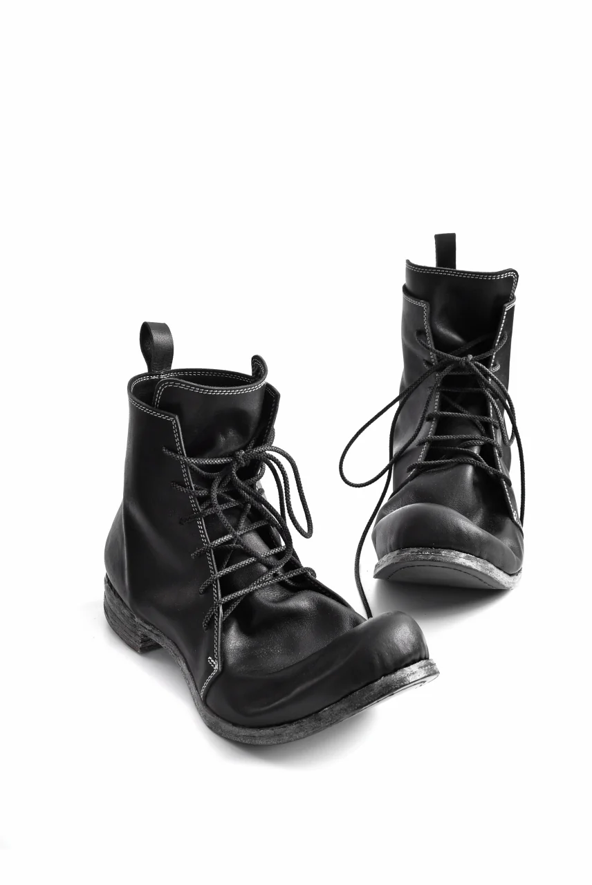 N/07 Laced Mid Boots / Cavallo di Giappone(hand-oiled) (BLACK) - Image 5