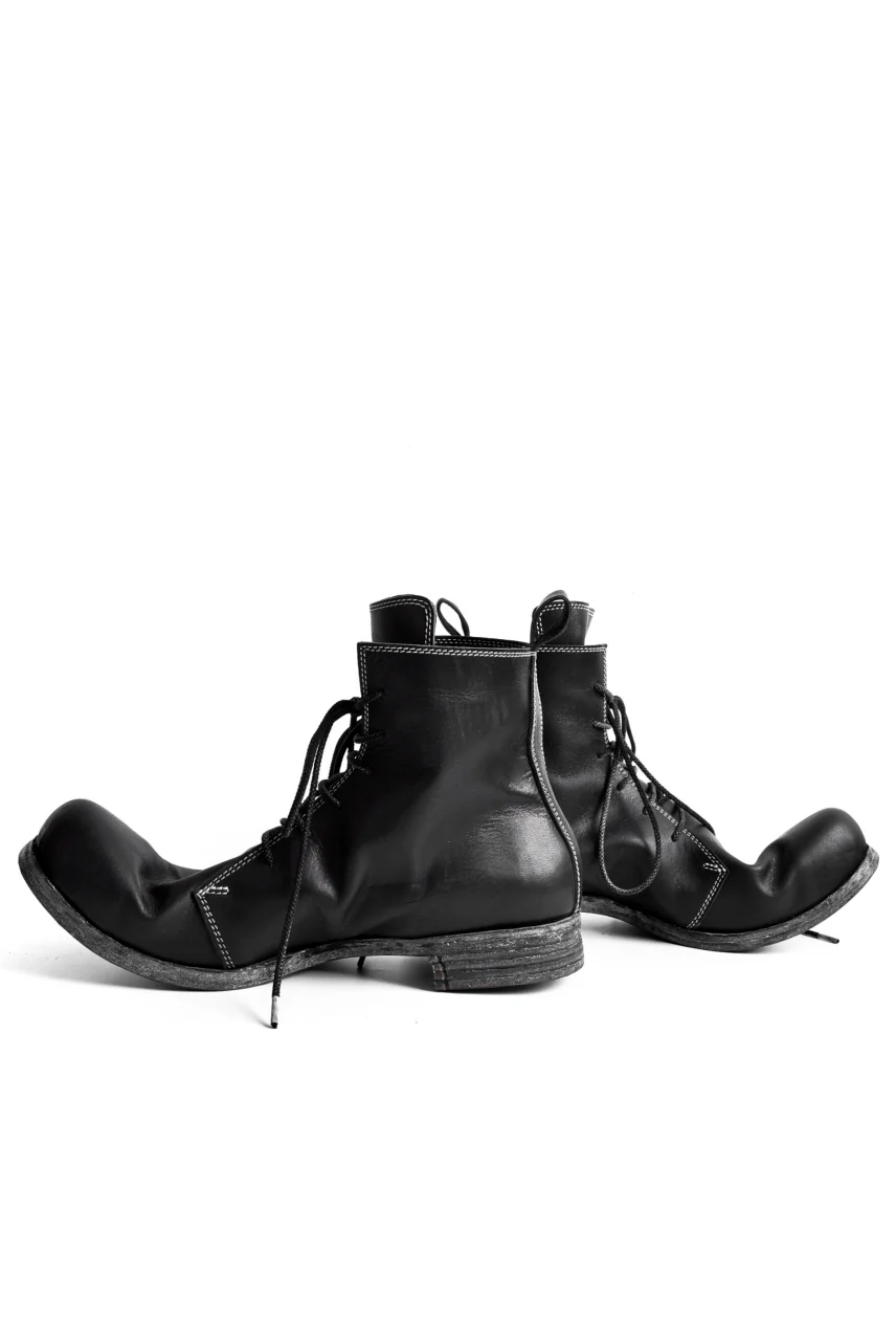 N/07 Laced Mid Boots / Cavallo di Giappone(hand-oiled) (BLACK) - Image 7