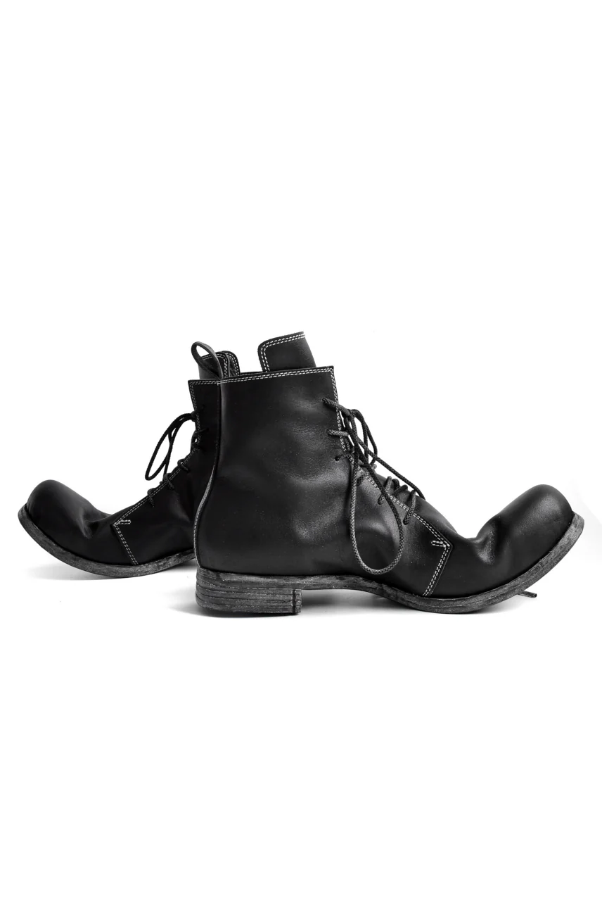N/07 Laced Mid Boots / Cavallo di Giappone(hand-oiled) (BLACK) - Image 8