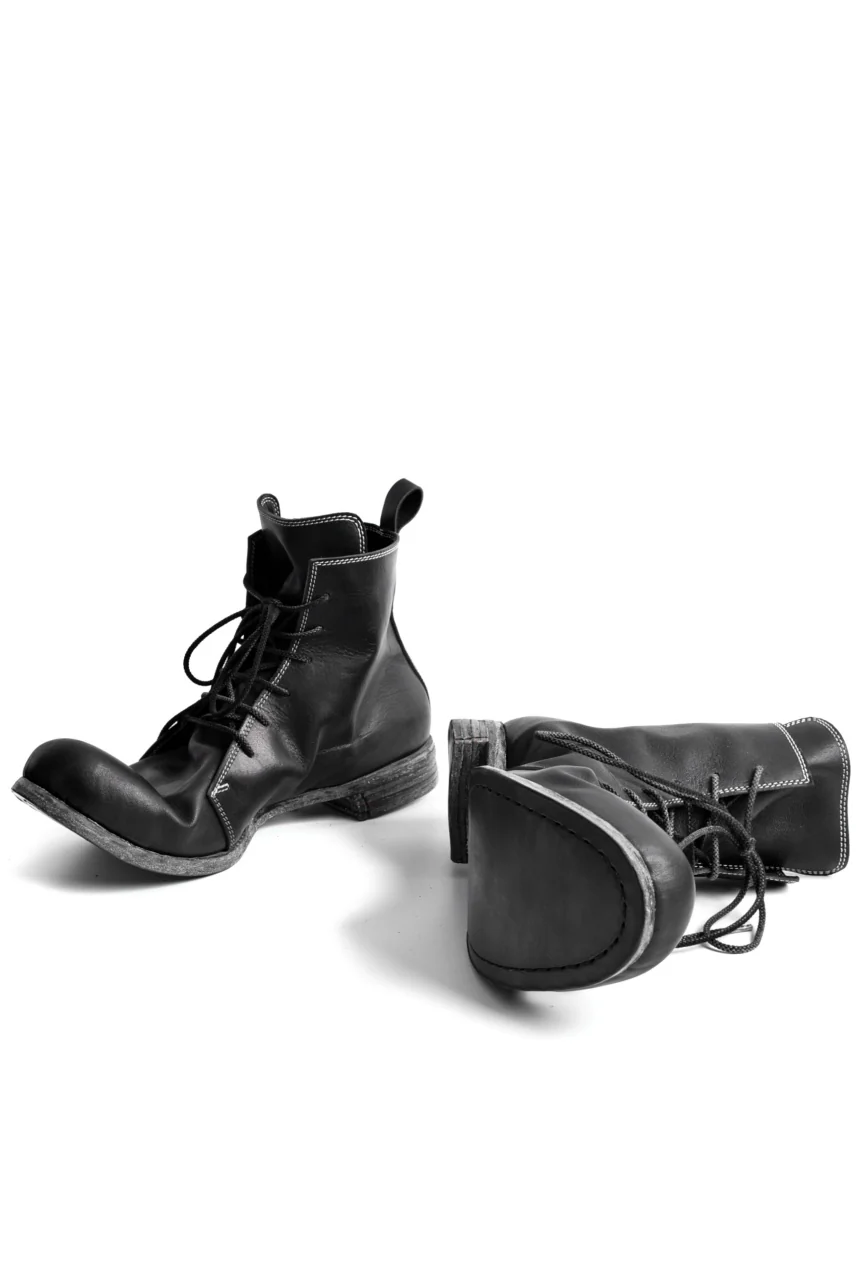 N/07 Laced Mid Boots / Cavallo di Giappone(hand-oiled) (BLACK) - Image 9