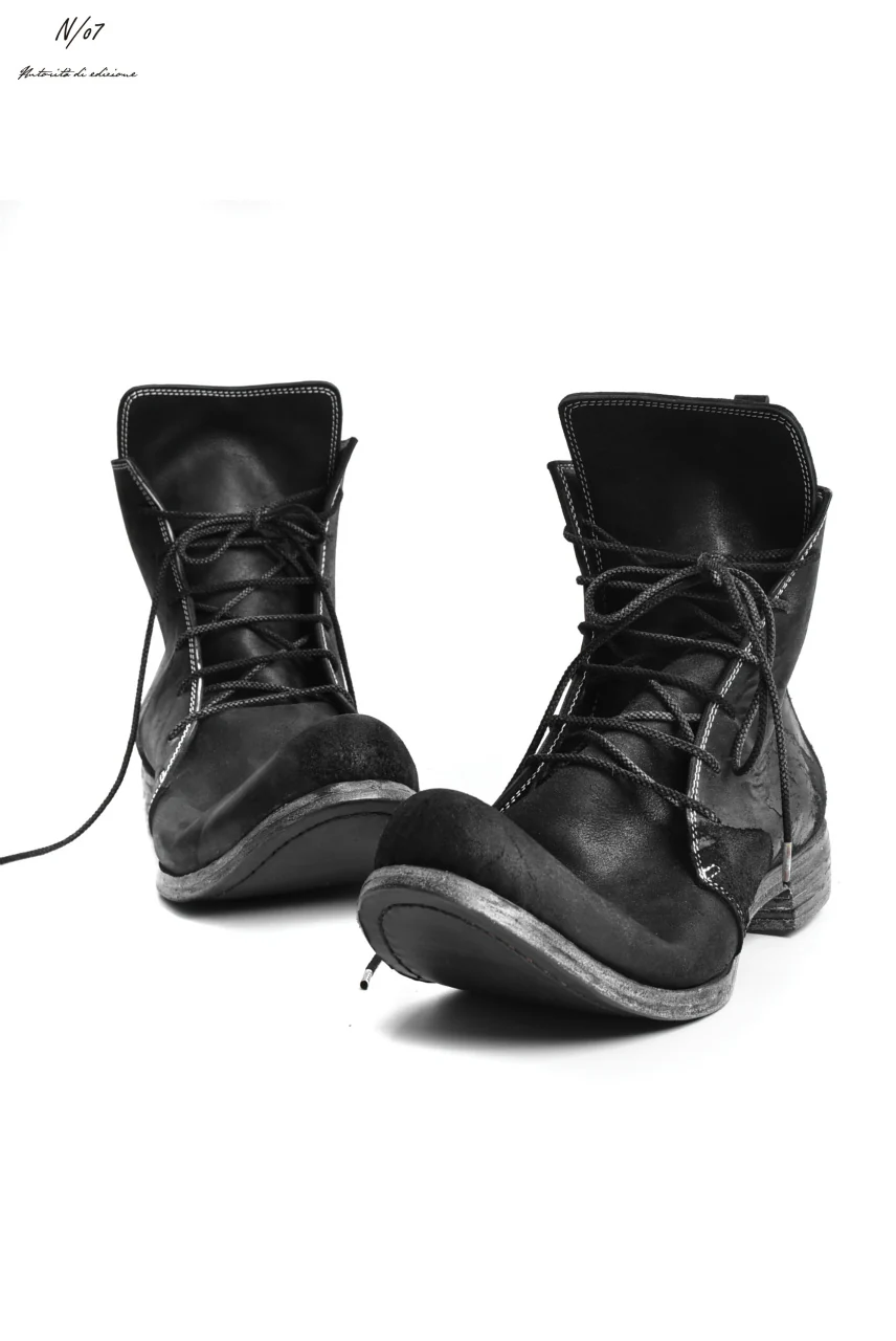 N/07 Laced Mid Boots / Cordovan full grain (BLACK) - Image 10