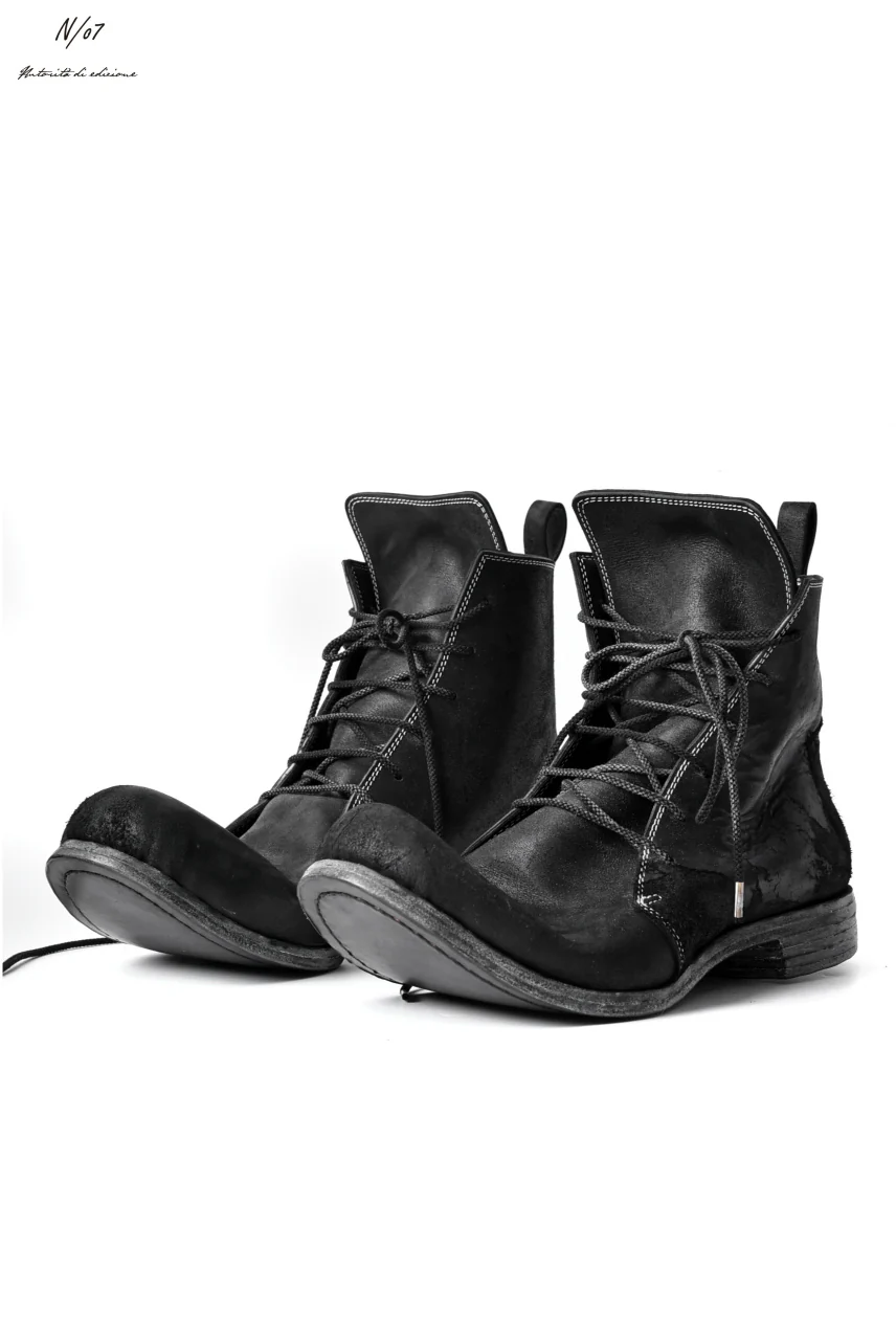N/07 Laced Mid Boots / Cordovan full grain (BLACK) - Image 3