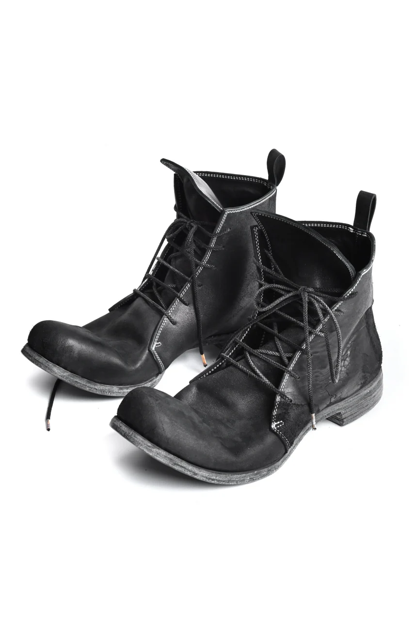 N/07 Laced Mid Boots / Cordovan full grain (BLACK) - Image 5