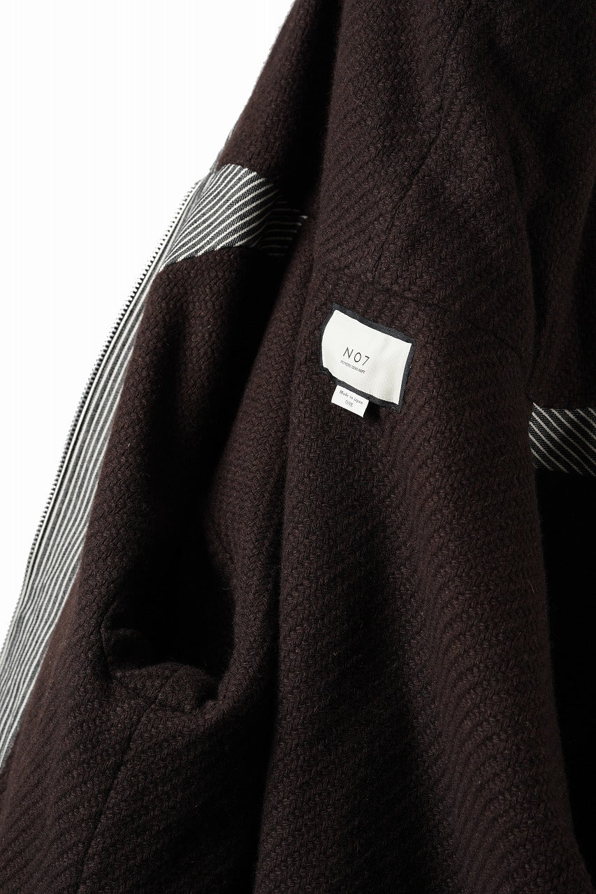 N/07 limited HOODY ZIP PARKA / SELVEDGE HICKORY STRIPES DENIM + FRENCH CARZE (BLACK x WHITE) - Image 8