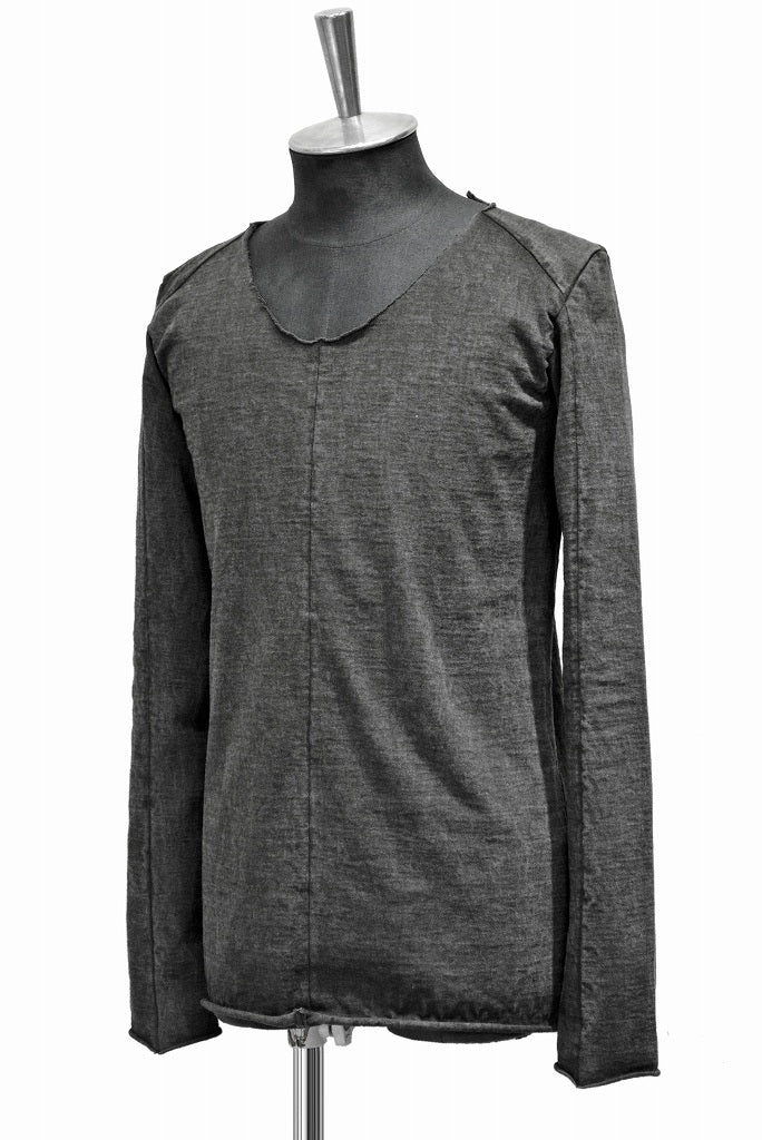 N/07 ls u neck c/heavy jersey sumi dyed (SUMI BLACK) - Image 2