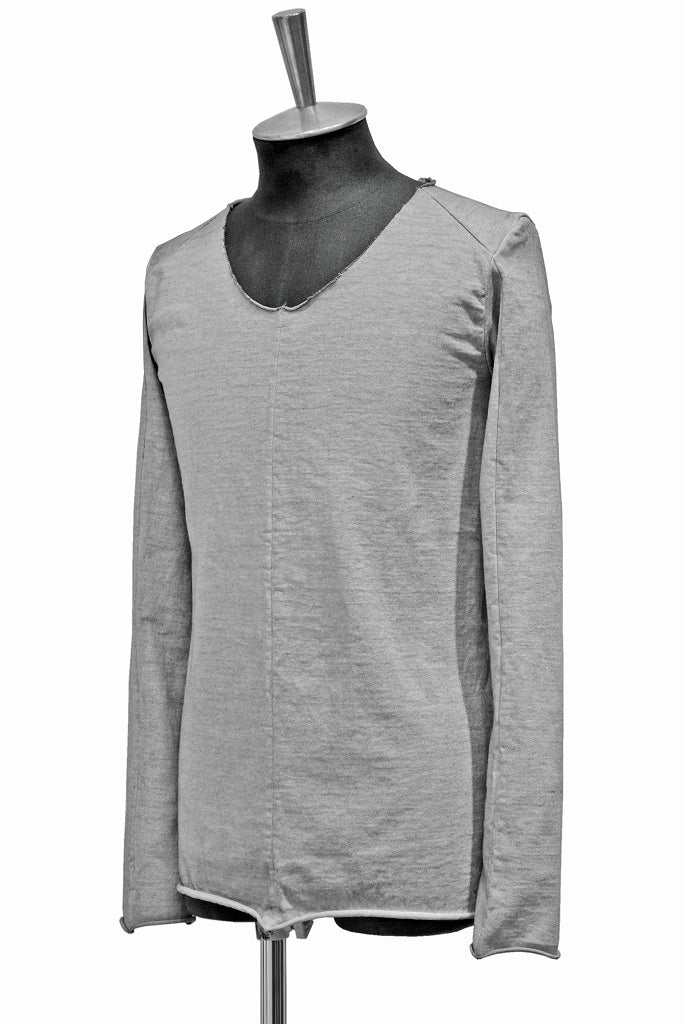 N/07 ls u neck c/heavy jersey sumi dyed (SUMI WHITE) - Image 2
