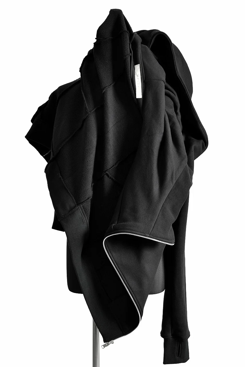 N/07 "MAUSK Detail" Big Hooded Half bias neck Short parka -With Finger Out- (BLACK) - Image 10