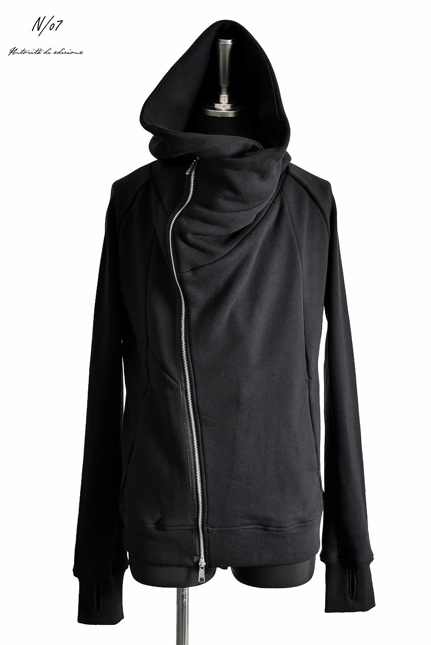 N/07 "MAUSK Detail" Big Hooded Half bias neck Short parka -With Finger Out- (BLACK) - Image 9