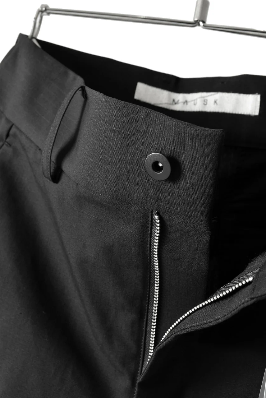 N/07 "MAUSK Detail" CURVED JODPHURS PANT C/RIPSTOP (BLACK) - Image 7