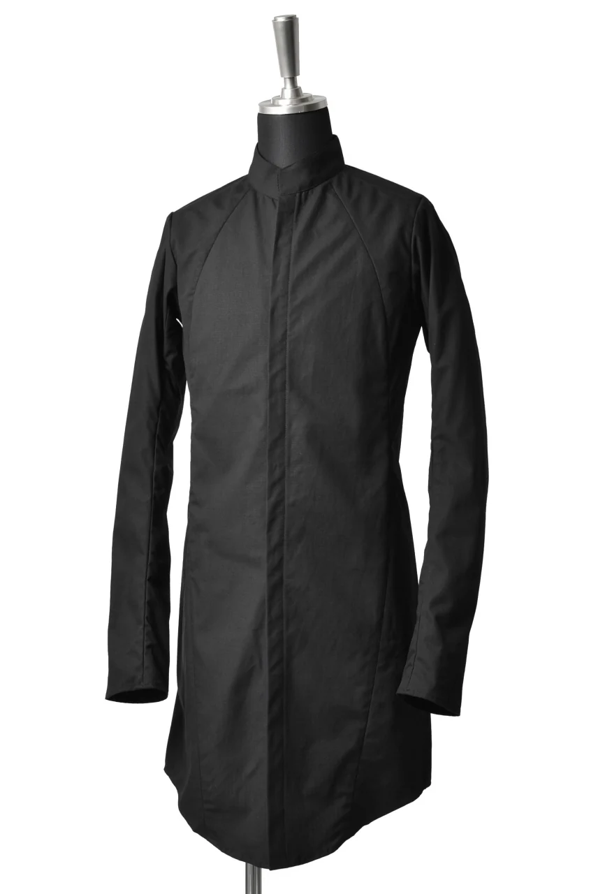 N/07 "MAUSK Detail" CURVED LONG SHIRT C/RIPSTOP (BLACK) - Image 2