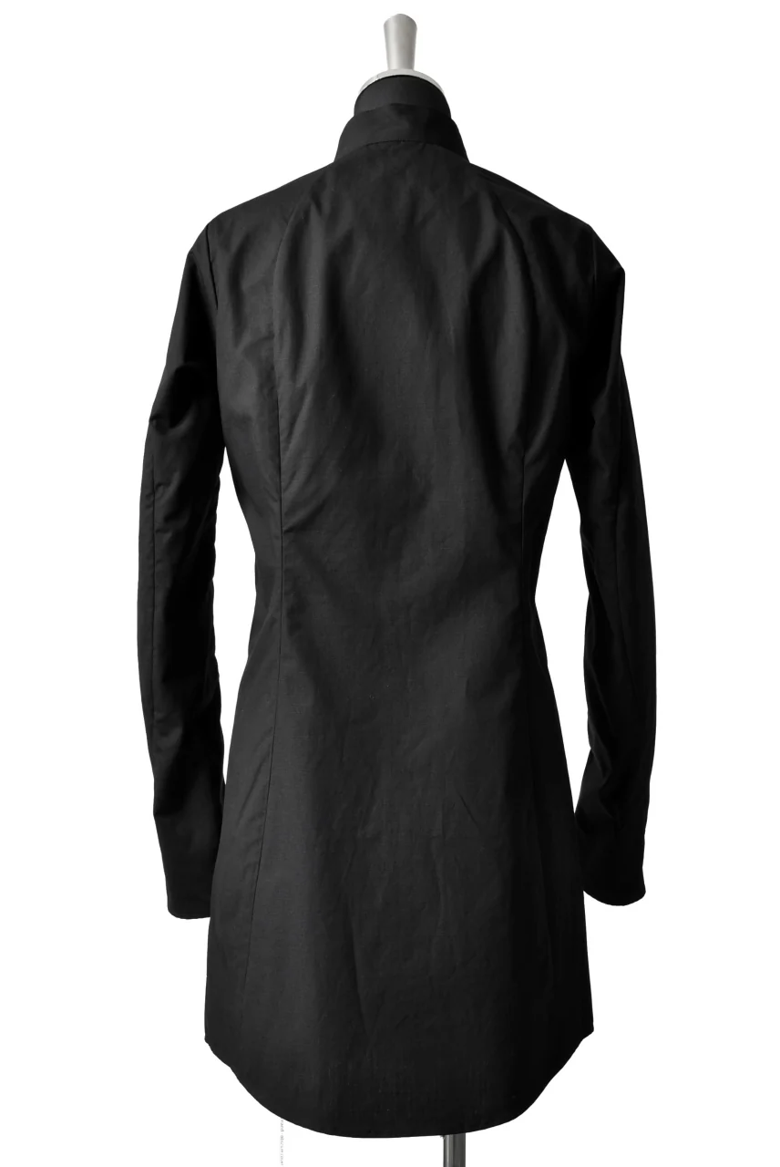 N/07 "MAUSK Detail" CURVED LONG SHIRT C/RIPSTOP (BLACK) - Image 3