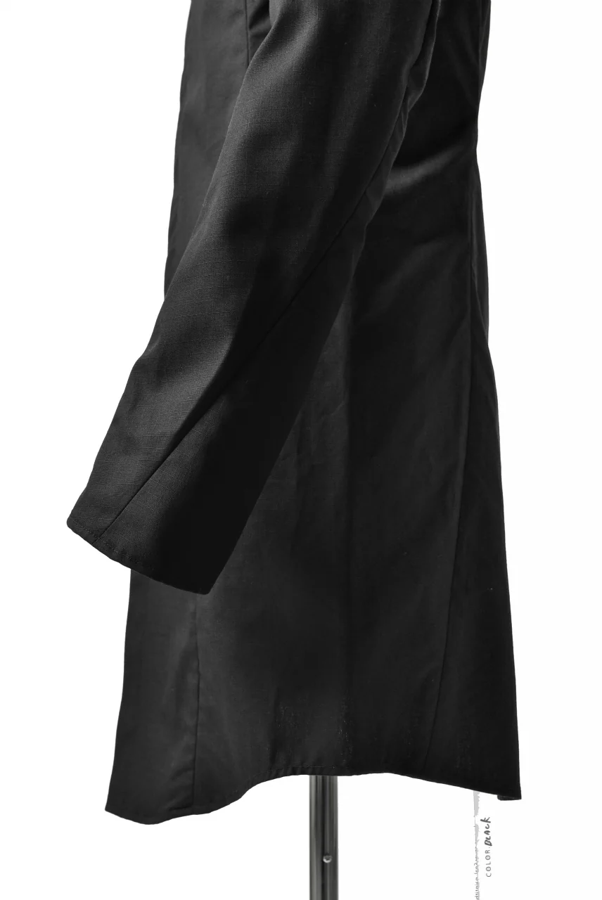 N/07 "MAUSK Detail" CURVED LONG SHIRT C/RIPSTOP (BLACK) - Image 8