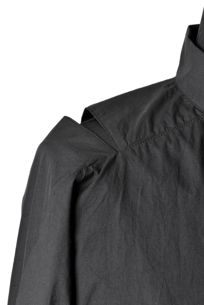 N/07 "MAUSK Detail" SLIT-SHOULDER LONG SHIRT (BLACK) - Image 10
