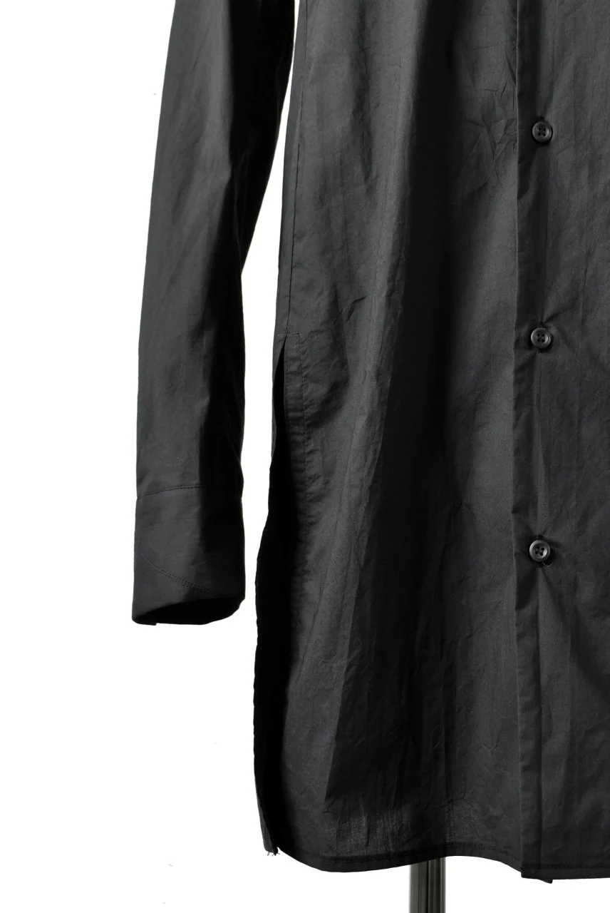 N/07 "MAUSK Detail" SLIT-SHOULDER LONG SHIRT (BLACK) - Image 13