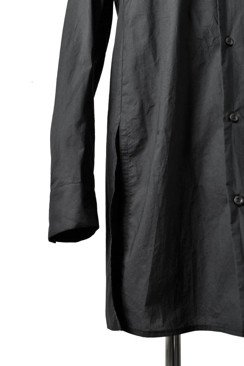 N/07 "MAUSK Detail" SLIT-SHOULDER LONG SHIRT (BLACK) - Image 14
