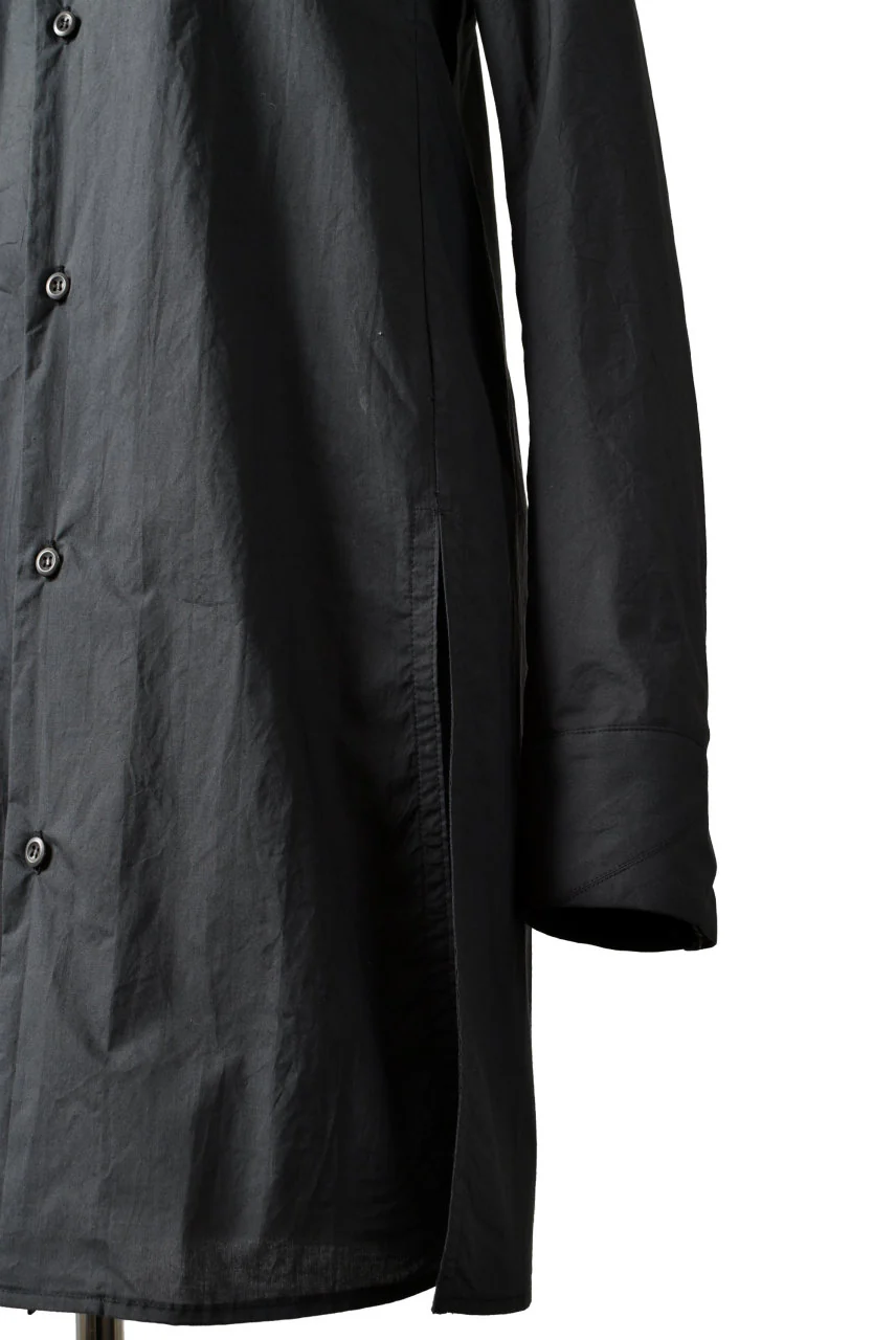 N/07 "MAUSK Detail" SLIT-SHOULDER LONG SHIRT (BLACK) - Image 15