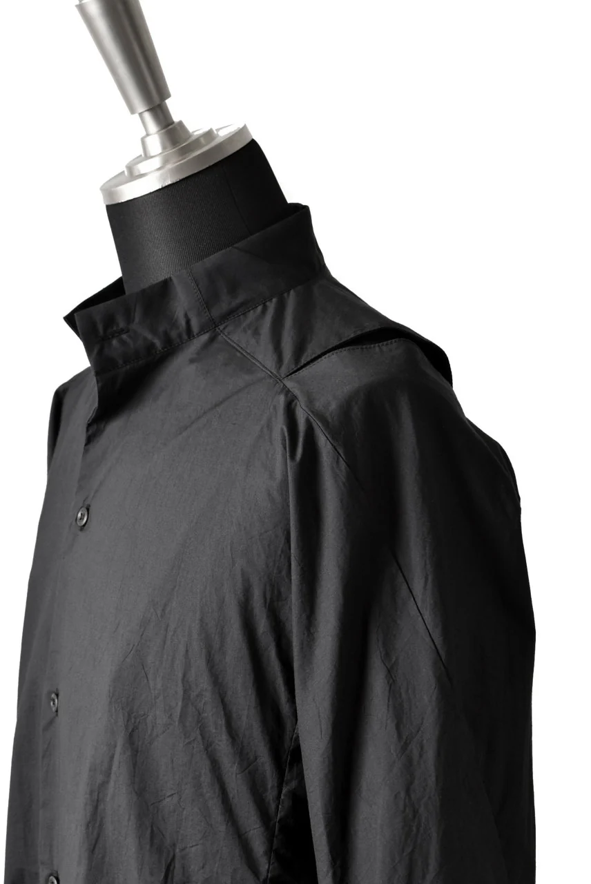 N/07 "MAUSK Detail" SLIT-SHOULDER LONG SHIRT (BLACK) - Image 16