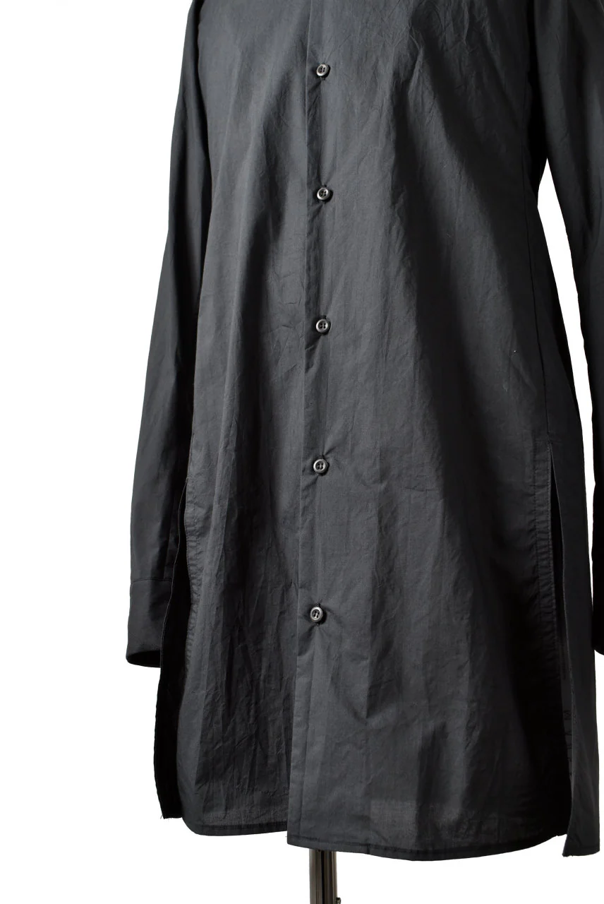 N/07 "MAUSK Detail" SLIT-SHOULDER LONG SHIRT (BLACK) - Image 17