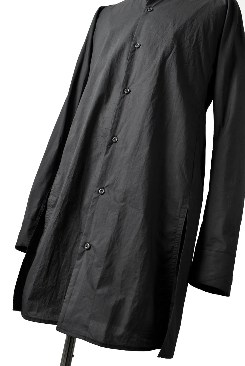 N/07 "MAUSK Detail" SLIT-SHOULDER LONG SHIRT (BLACK) - Image 18
