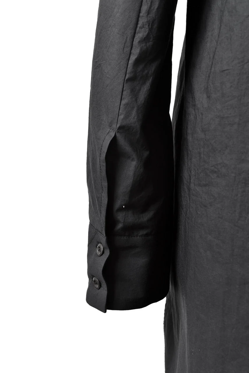 N/07 "MAUSK Detail" SLIT-SHOULDER LONG SHIRT (BLACK) - Image 23