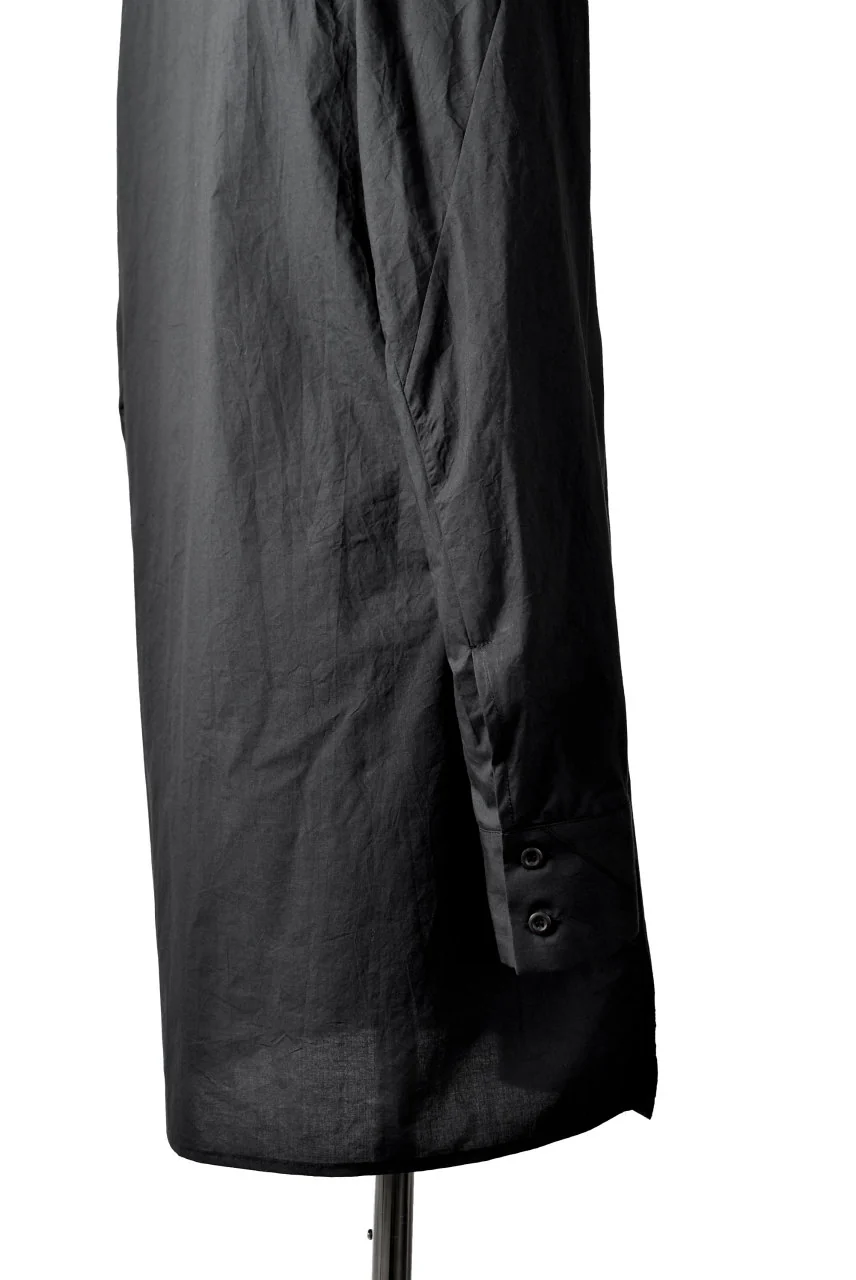 N/07 "MAUSK Detail" SLIT-SHOULDER LONG SHIRT (BLACK) - Image 27