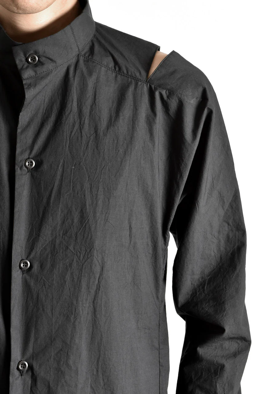 N/07 "MAUSK Detail" SLIT-SHOULDER LONG SHIRT (BLACK) - Image 39
