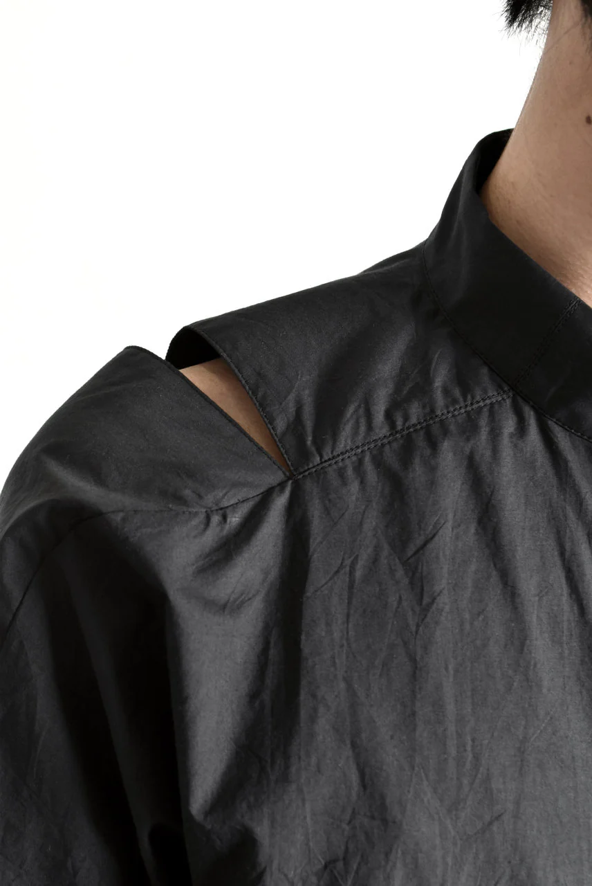 N/07 "MAUSK Detail" SLIT-SHOULDER LONG SHIRT (BLACK) - Image 40