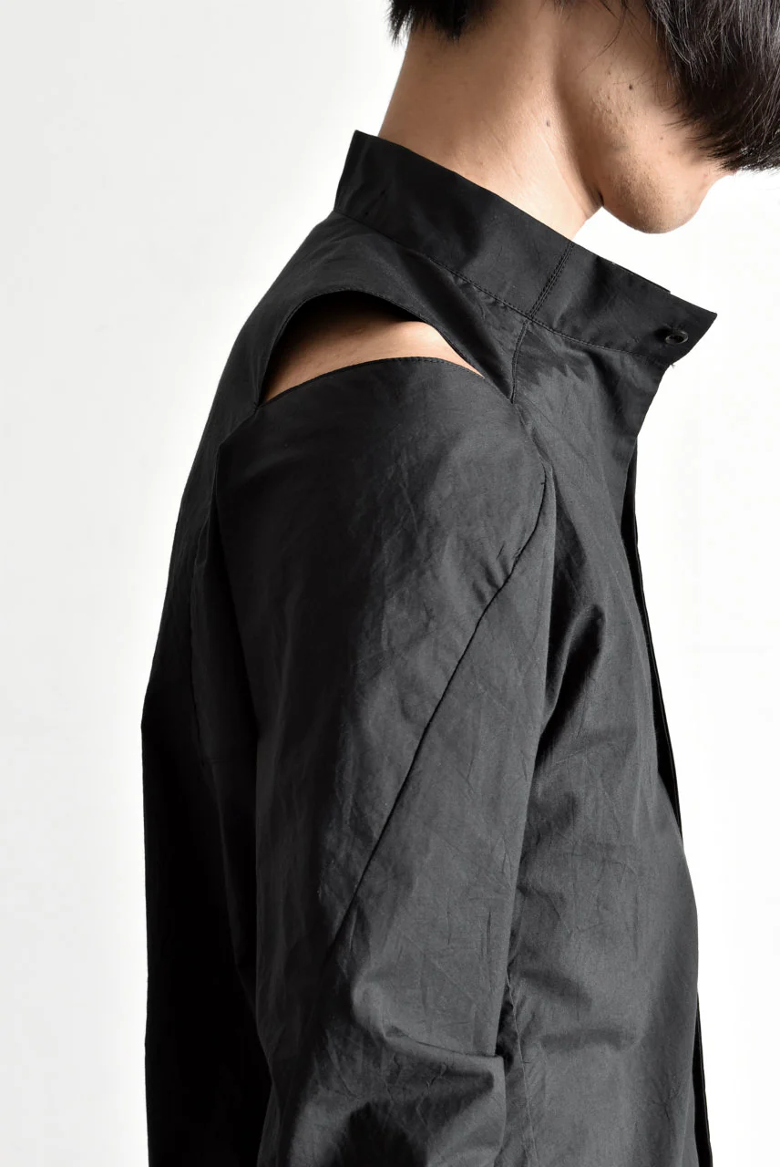 N/07 "MAUSK Detail" SLIT-SHOULDER LONG SHIRT (BLACK) - Image 41