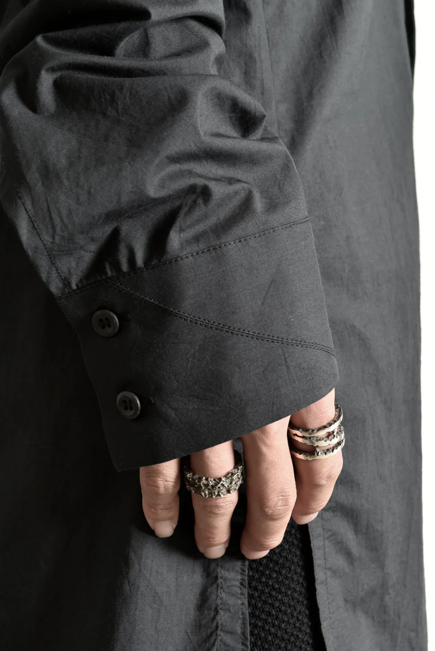 N/07 "MAUSK Detail" SLIT-SHOULDER LONG SHIRT (BLACK) - Image 44