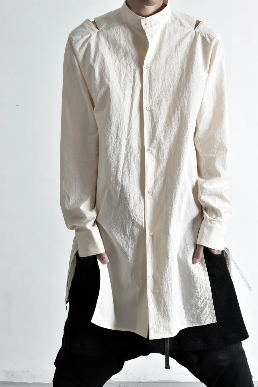 N/07 "MAUSK Detail" SLIT-SHOULDER LONG SHIRT (ECRU) - Image 22