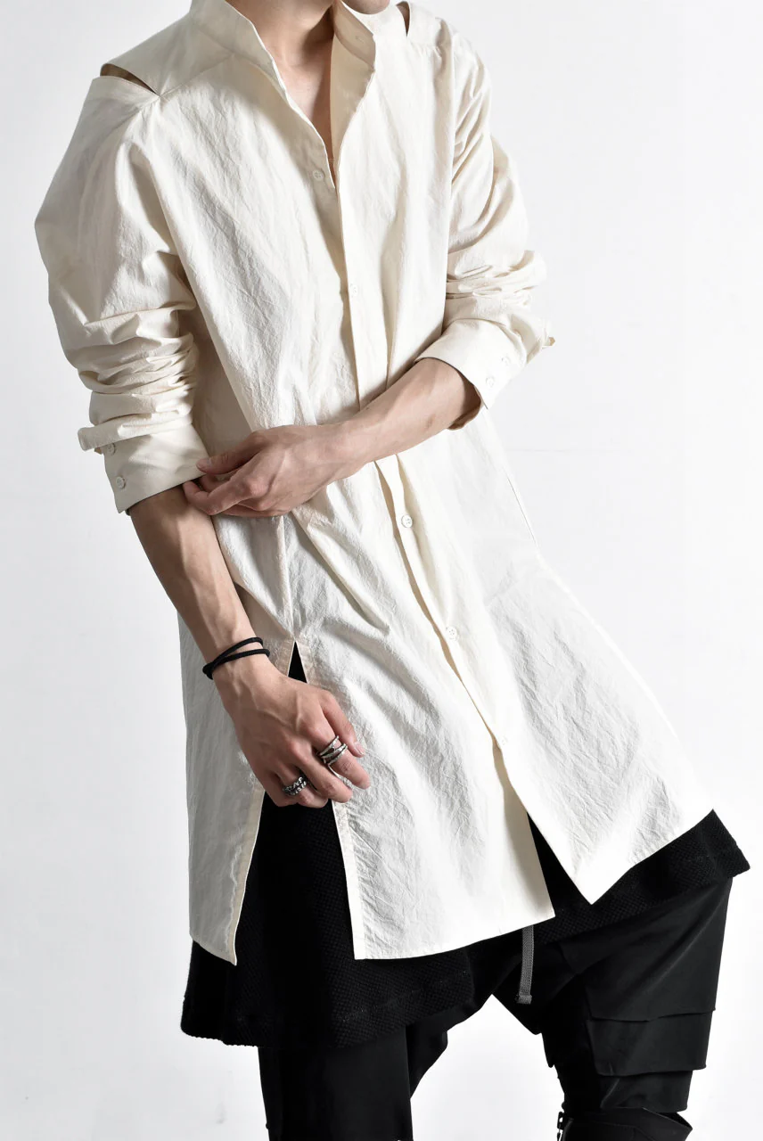 N/07 "MAUSK Detail" SLIT-SHOULDER LONG SHIRT (ECRU) - Image 26
