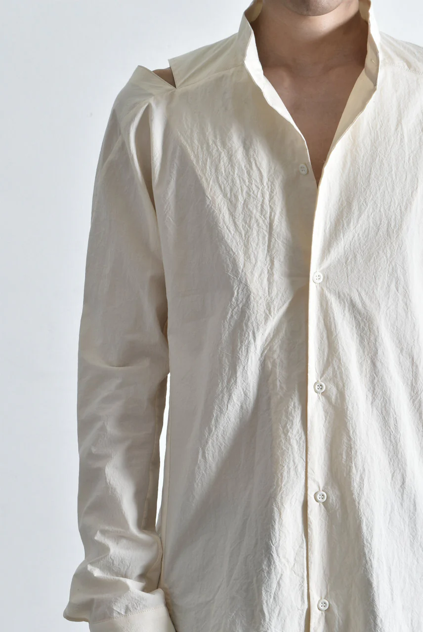 N/07 "MAUSK Detail" SLIT-SHOULDER LONG SHIRT (ECRU) - Image 32