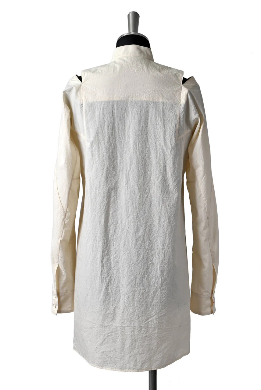 N/07 "MAUSK Detail" SLIT-SHOULDER LONG SHIRT (ECRU) - Image 4