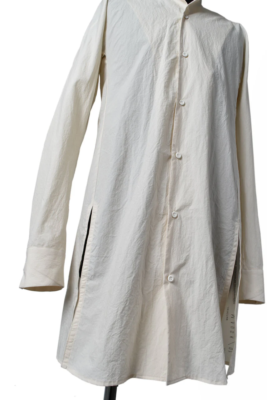 N/07 "MAUSK Detail" SLIT-SHOULDER LONG SHIRT (ECRU) - Image 8