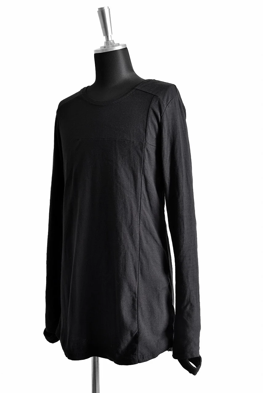 N/07  "MAUSK Detail" Slub Product dye "Technical Finger bandaging" L/S (LIGHT BLACK) - Image 3