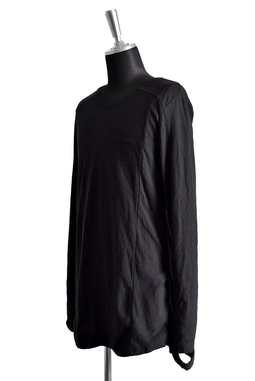 N/07  "MAUSK Detail" Slub Product dye "Technical Finger bandaging" L/S (LIGHT BLACK) - Image 4