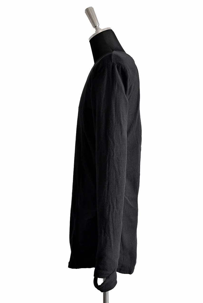 N/07  "MAUSK Detail" Slub Product dye "Technical Finger bandaging" L/S (LIGHT BLACK) - Image 5