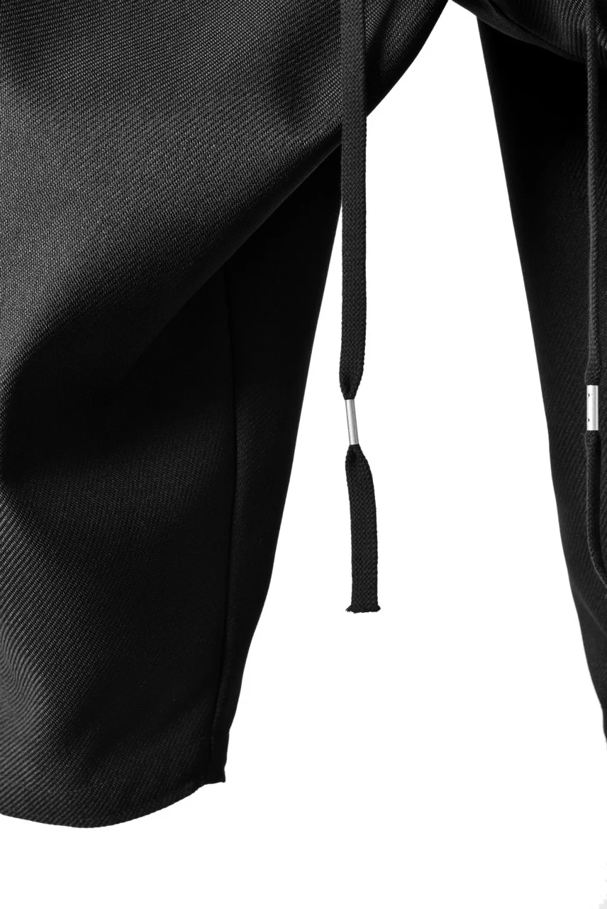 N/07 "MAUSK Detail" Three Dimensional Wide Tuck / Dart Cropped Pants #2 (BLACK) - Image 10