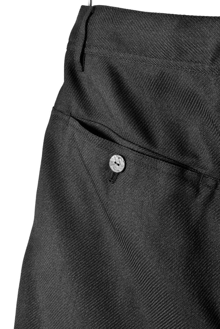 N/07 "MAUSK Detail" Three Dimensional Wide Tuck / Dart Cropped Pants #2 (BLACK) - Image 14