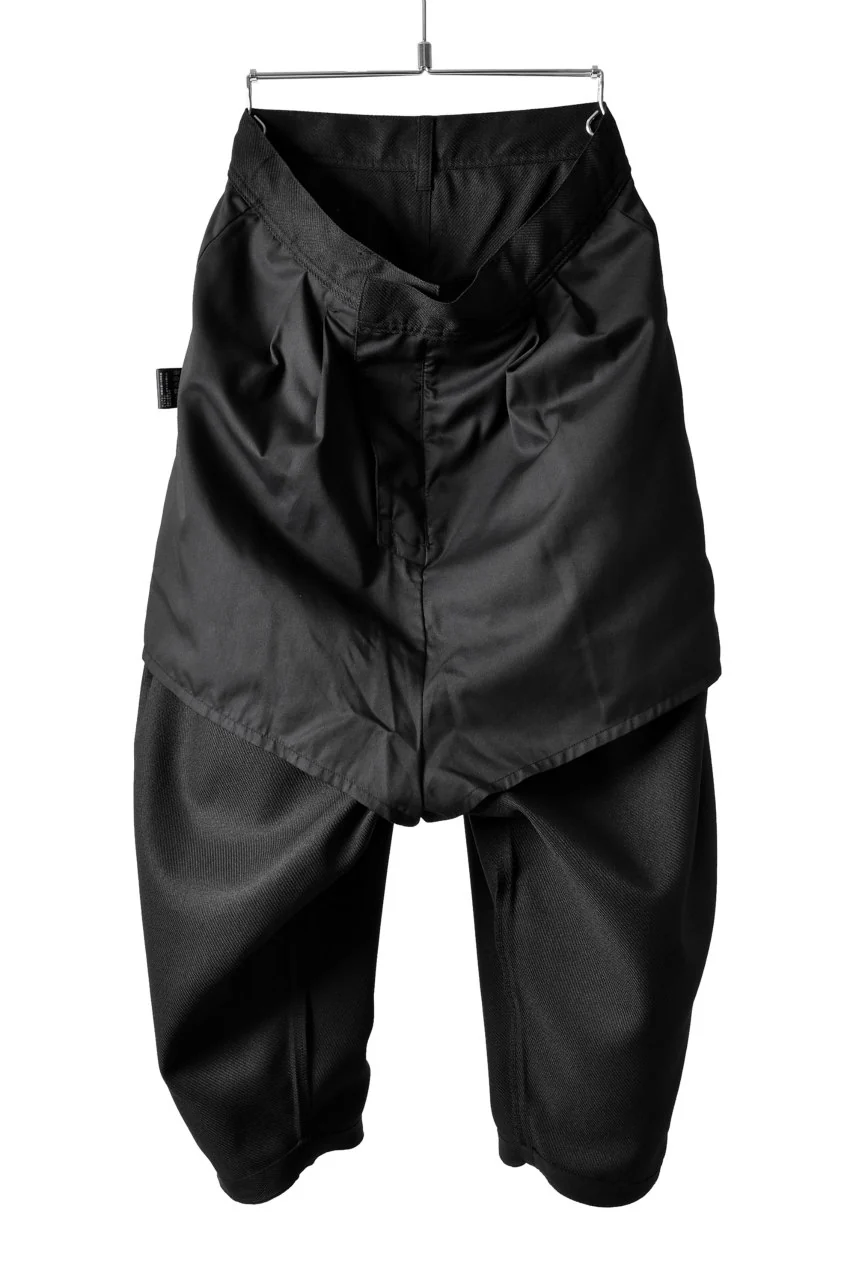 N/07 "MAUSK Detail" Three Dimensional Wide Tuck / Dart Cropped Pants #2 (BLACK) - Image 16