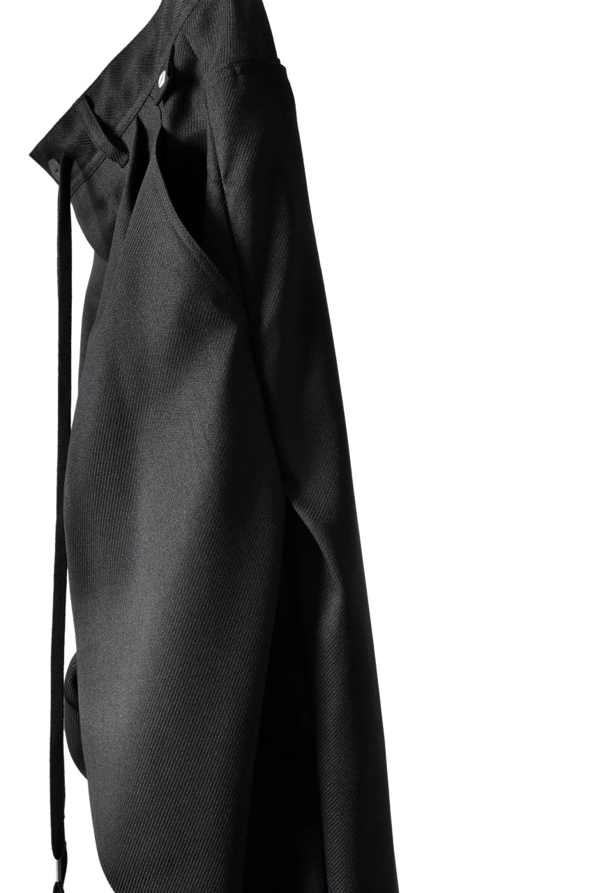 N/07 "MAUSK Detail" Three Dimensional Wide Tuck / Dart Cropped Pants #2 (BLACK) - Image 24